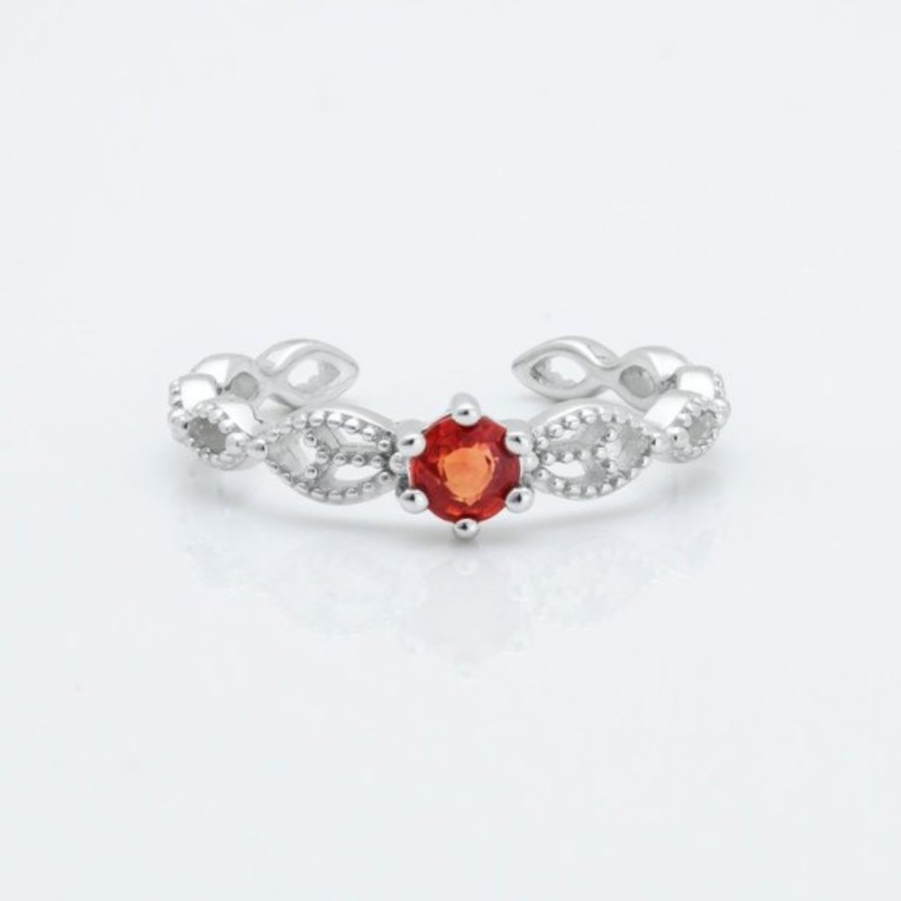 Natural Garnet Sterling Silver Ring